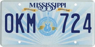 MS license plate OKM724