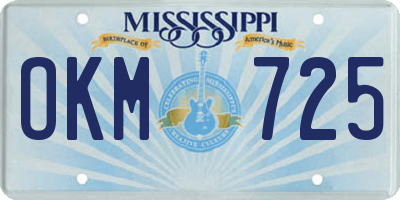 MS license plate OKM725