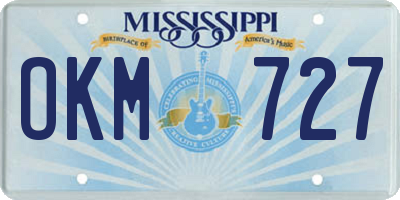 MS license plate OKM727