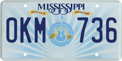 MS license plate OKM736