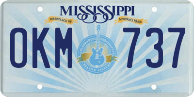MS license plate OKM737