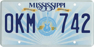 MS license plate OKM742