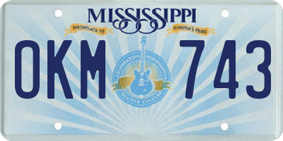 MS license plate OKM743