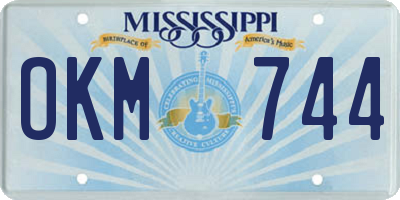 MS license plate OKM744