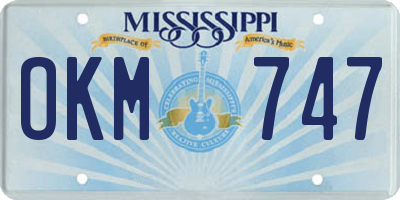 MS license plate OKM747