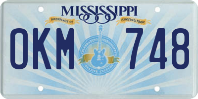 MS license plate OKM748