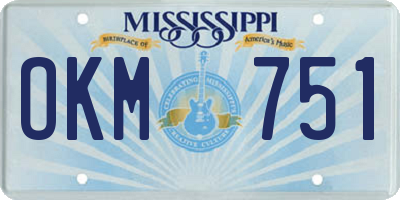 MS license plate OKM751
