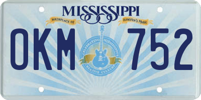 MS license plate OKM752