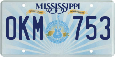 MS license plate OKM753