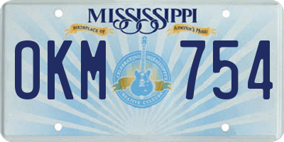 MS license plate OKM754