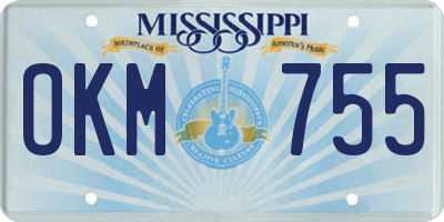 MS license plate OKM755