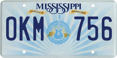 MS license plate OKM756