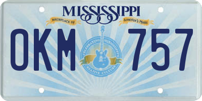MS license plate OKM757