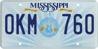 MS license plate OKM760