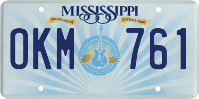MS license plate OKM761