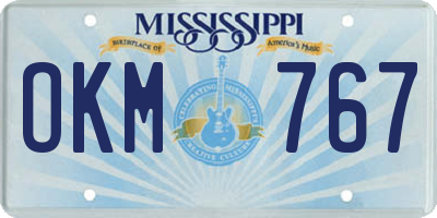 MS license plate OKM767