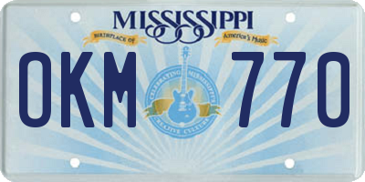 MS license plate OKM770