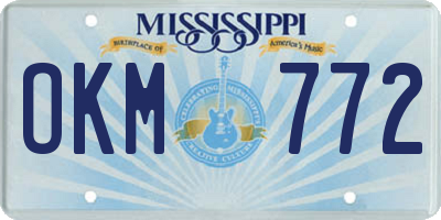 MS license plate OKM772