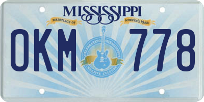 MS license plate OKM778