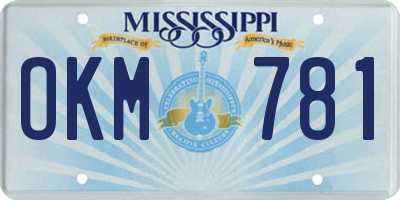 MS license plate OKM781