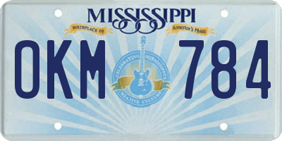 MS license plate OKM784
