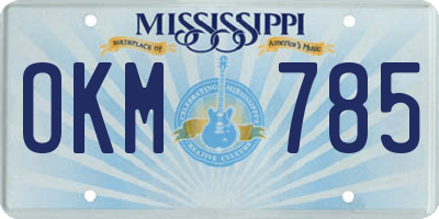 MS license plate OKM785