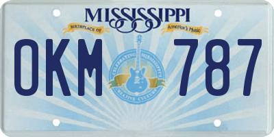 MS license plate OKM787