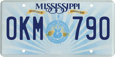 MS license plate OKM790