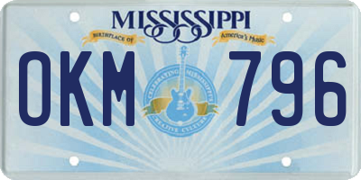 MS license plate OKM796
