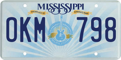 MS license plate OKM798