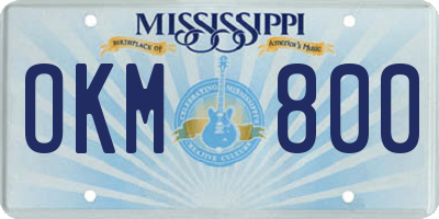 MS license plate OKM800