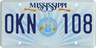 MS license plate OKN108