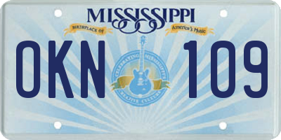 MS license plate OKN109