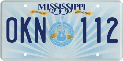 MS license plate OKN112