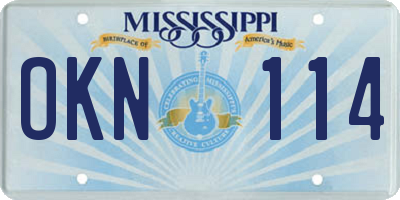 MS license plate OKN114