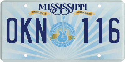 MS license plate OKN116