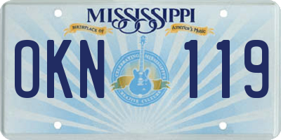MS license plate OKN119