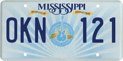 MS license plate OKN121