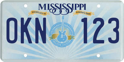MS license plate OKN123
