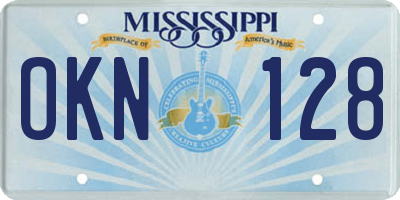 MS license plate OKN128