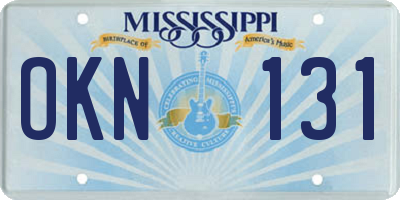 MS license plate OKN131