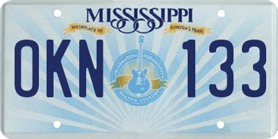 MS license plate OKN133