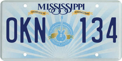 MS license plate OKN134