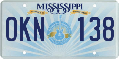 MS license plate OKN138