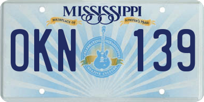 MS license plate OKN139