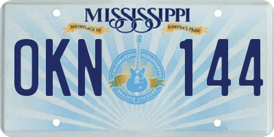 MS license plate OKN144