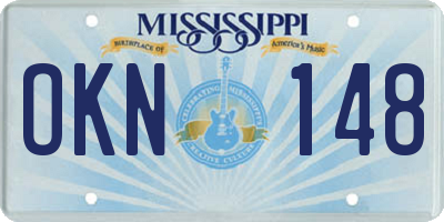 MS license plate OKN148