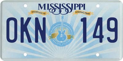 MS license plate OKN149