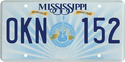 MS license plate OKN152