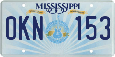 MS license plate OKN153